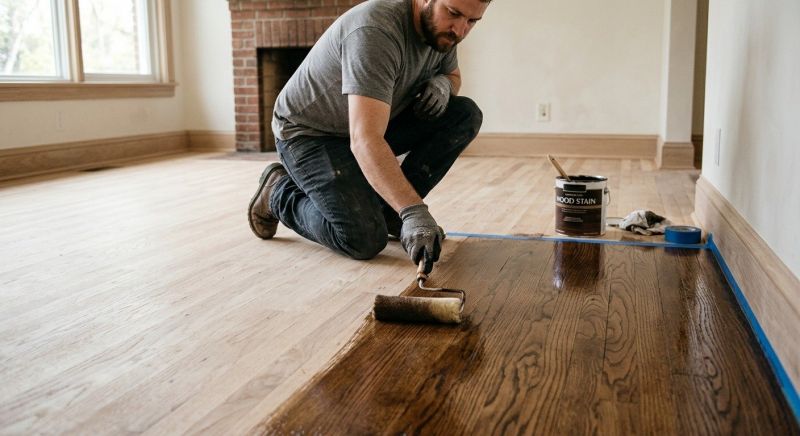 Walnut Floor Staining in Overland Park, KS