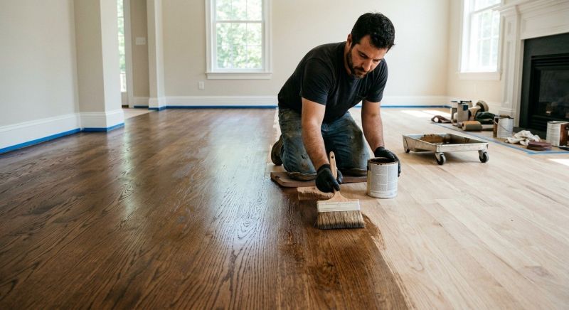 Walnut Floor Staining in Overland Park, KS